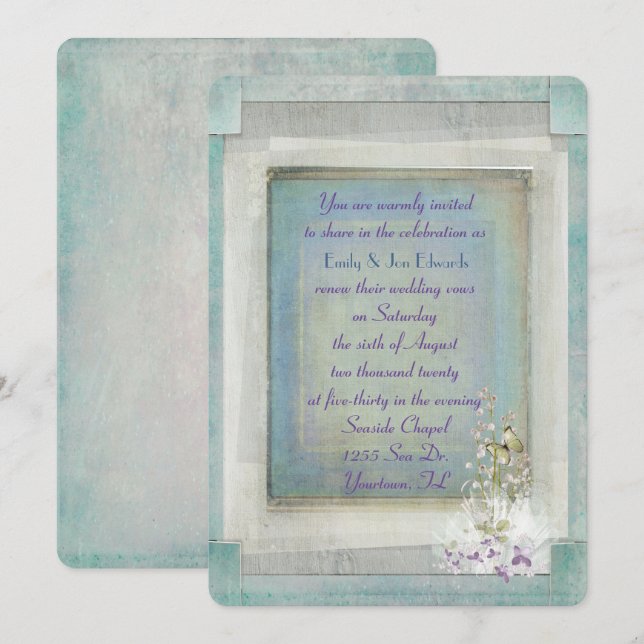 Lily of the Valley for Vow Renewal Inbjudningar (Fram/baksida)