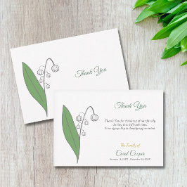 Lily of the Valley Funeral Tackkort Card Tack Kort