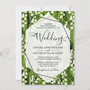 Lily of the Valley Greenery Bröllop Inbjudningar