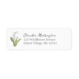 Lily of the Valley Hand-Painting Nature Adress Returadress Etikett
