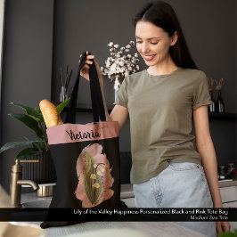 Lily of the Valley Happiness Personlig Black Tygkasse