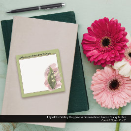 Lily of the Valley Happiness Personlig Grönt Post-it Block