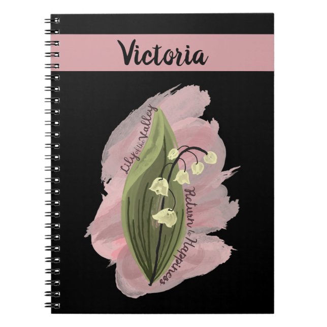 Lily of the Valley Happiness Personlig Photo Anteckningsbok (Framsidan)