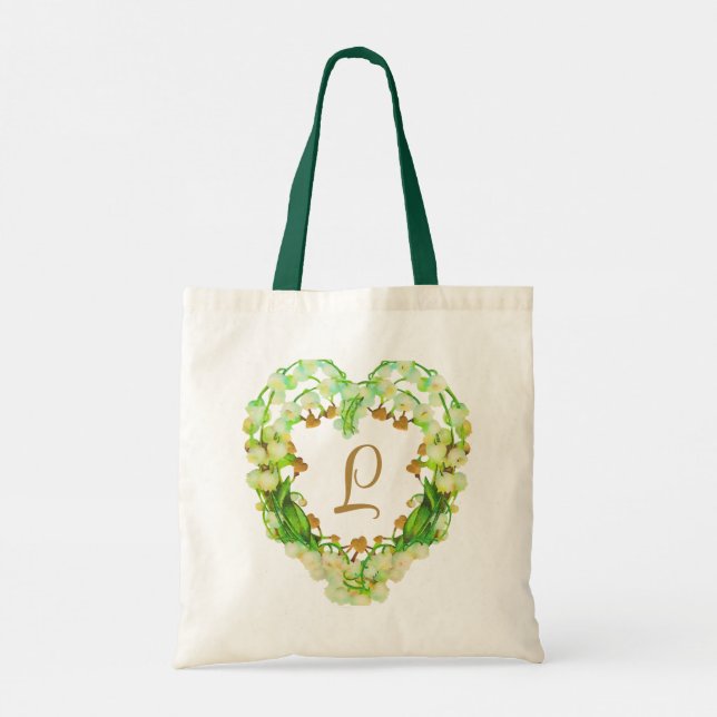 Lily-of-the-Valley Heart-Personligen Tygkasse (Baksida)