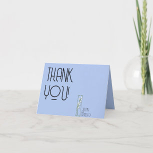 Lily of the Valley II Light Blue Solid Anpassnings Tack Kort