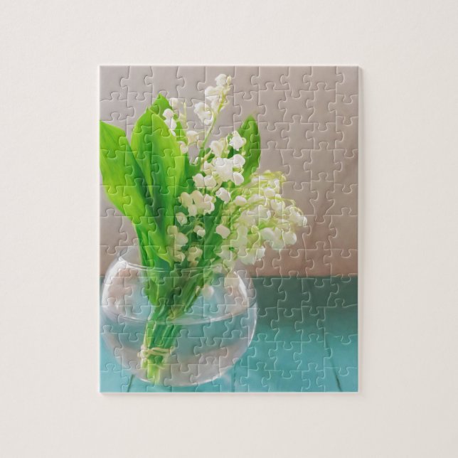 Lily of the valley in vase pussel (Vertikal)