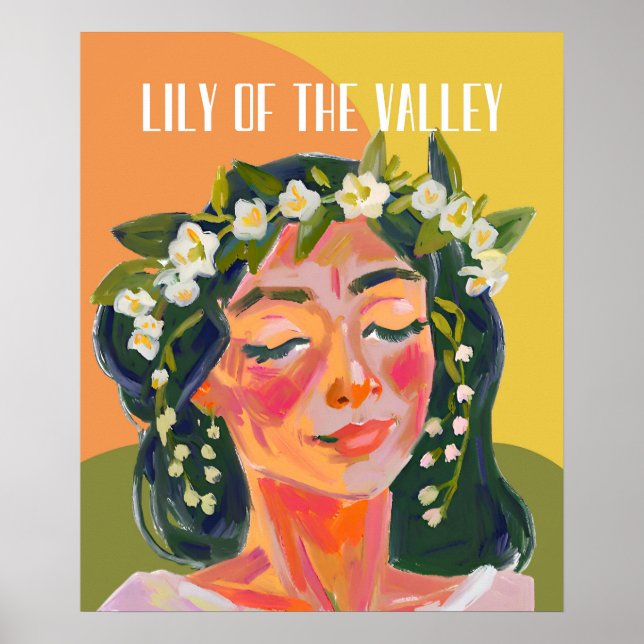 Lily of the Valley May Birth Month Flower Elegant Poster (Framsidan)
