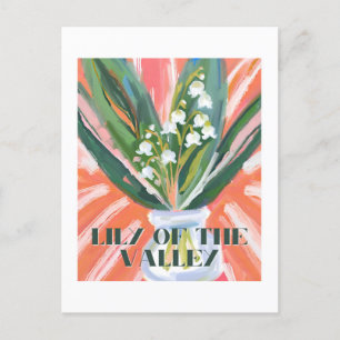Lily of the Valley May Birth Month Flower Elegant Vykort