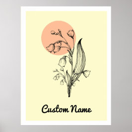 Lily of the Valley May Birth Month Flower Minimum Poster
