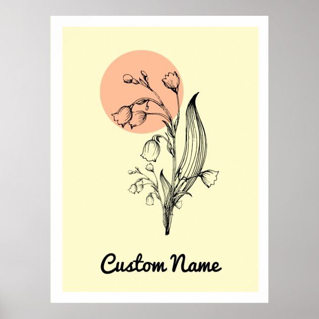 Lily of the Valley May Birth Month Flower Minimum Poster (Framsidan)