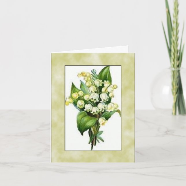Lily of the Valley-Notecard Kort (Framsida)