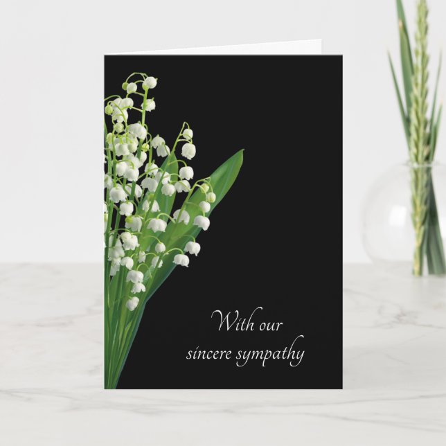 Lily of the Valley on Black Sympathy Kort (Framsida)