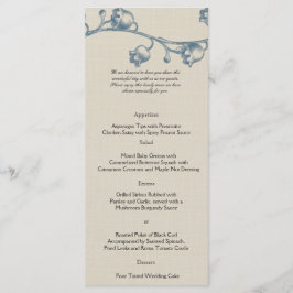 Lily of the Valley on Ecru Linen Bröllop Menu Meny