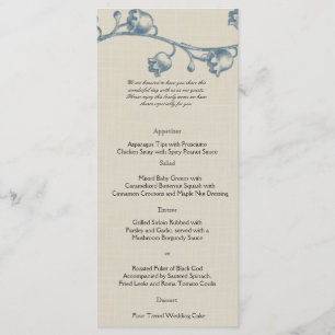 Lily of the Valley on Ecru Linen Bröllop Menu Meny