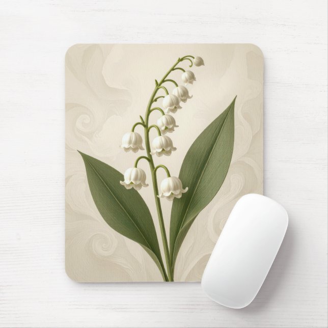 Lily of the Valley On Neutral Abstract Design Musmatta (Med mus)