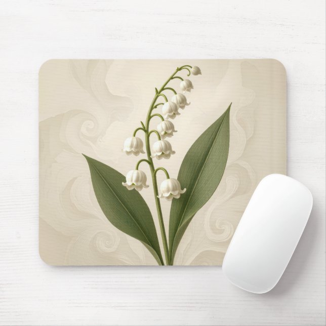 Lily of the Valley On Neutral Abstract Design Musmatta (Med mus)