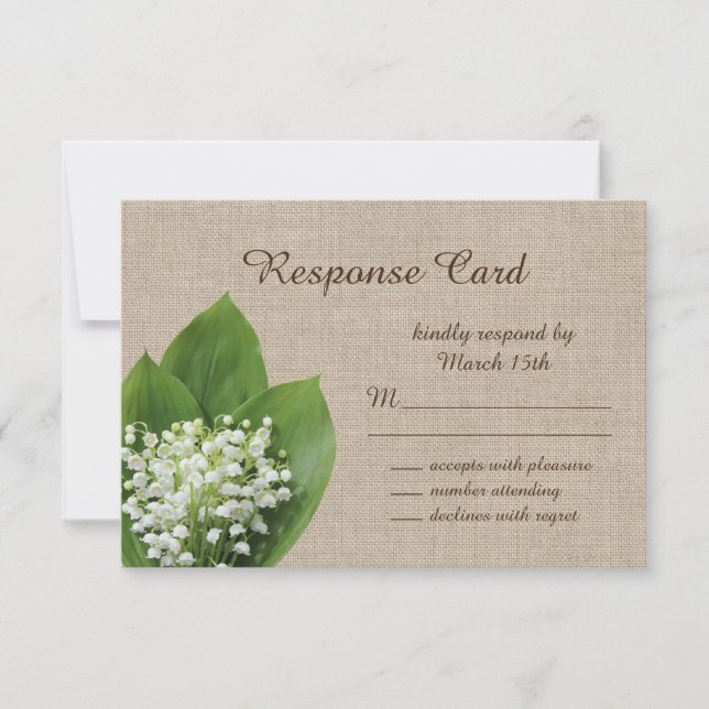 Lily of the Valley OSA burlap Kort (Framsida)