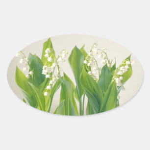 Lily of the Valley Ovalt Klistermärke