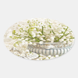 Lily of the Valley Ovalt Klistermärke