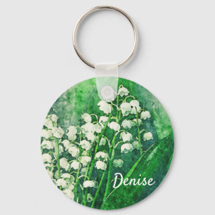 Lily of the Valley Personlig Keychain Nyckelring