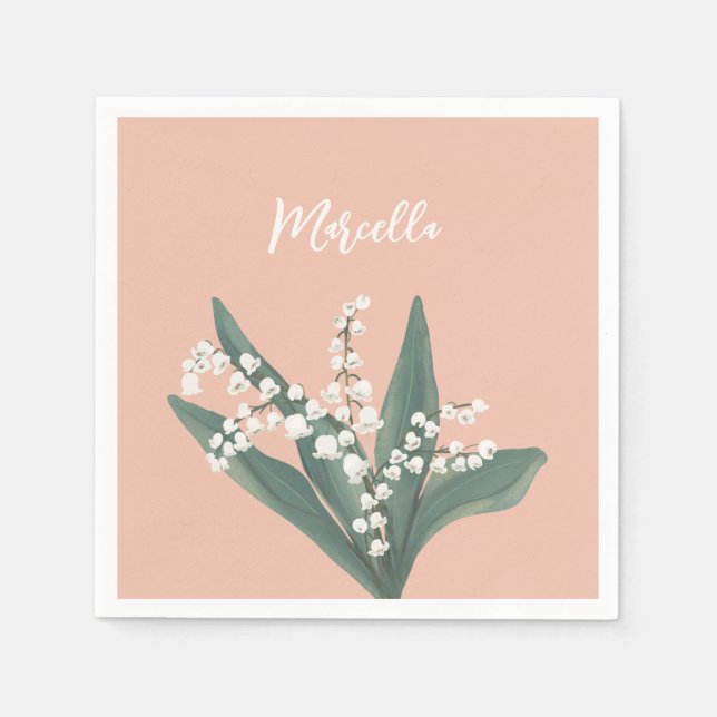Lily of the Valley Personlig Pappersservett (Framsidan)
