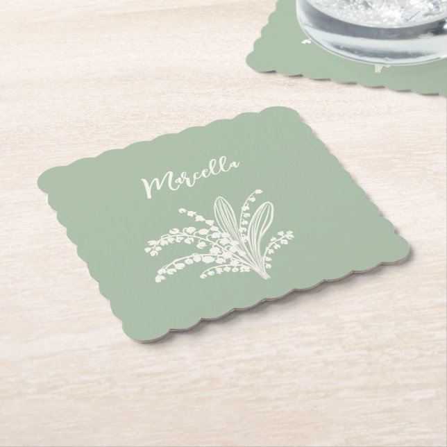 Lily of the Valley Personlig Underlägg Papper (Vinklad)