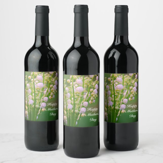 Lily of the valley personlig vinetikett vinflaska etikett (Flaskor)