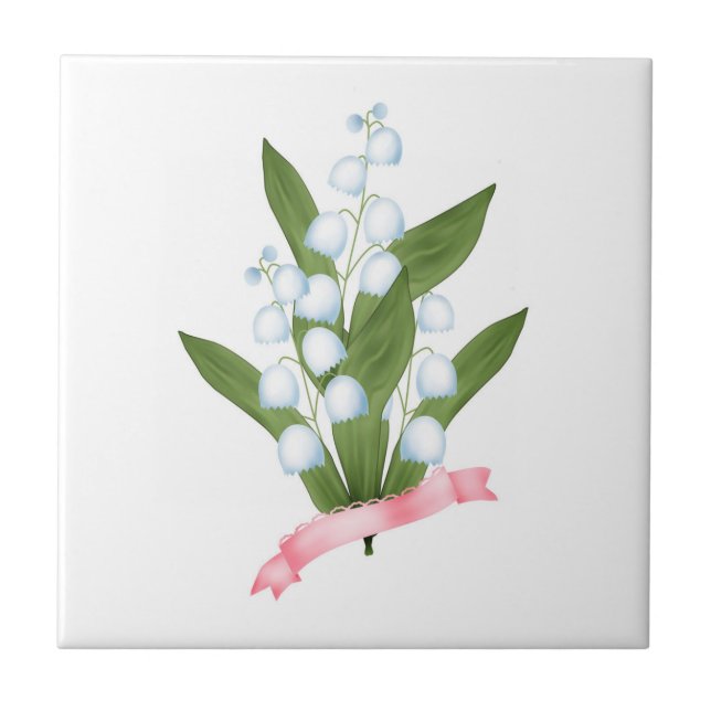 Lily of the valley, retro kakelplatta (Framsidan)