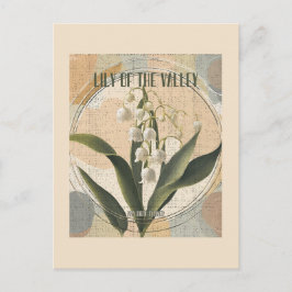 Lily of the Valley Retro May Birth Month Flower Vykort