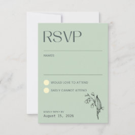 Lily of the Valley - Sage Grön RSVP OSA Kort