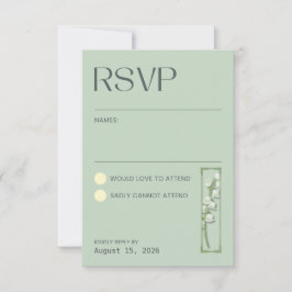 Lily of the Valley - SAGE Grön RSVP OSA Kort