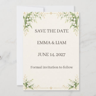 Lily of the Valley Save the Date Spara Datumet