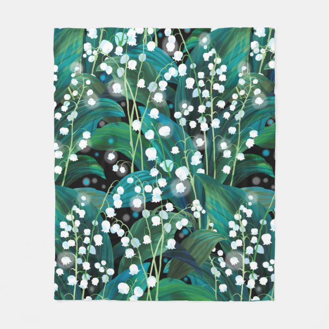 Lily of the valley. Seamless background pattern Fleecefilt (Framsidan)