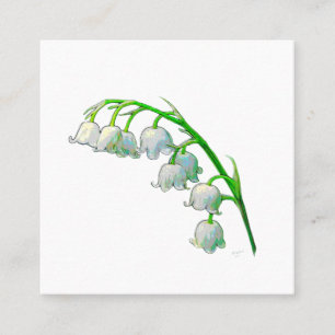 LILY OF THE VALLEY STICKER FYRKANTIGT VISITKORT