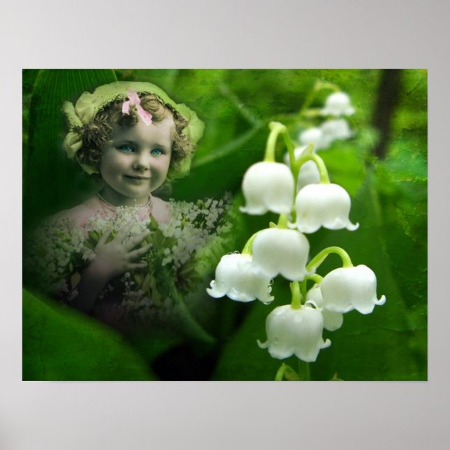 Lily of the Valley Sweet White Bell Flower Bouquet Poster (Framsidan)