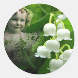 Lily of the Valley Sweet White Bell Flower Bouquet Runt Klistermärke