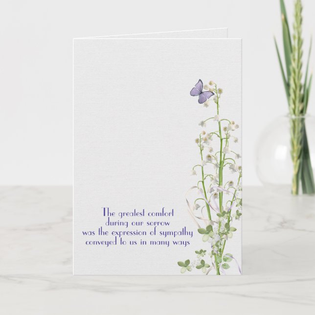 Lily of the Valley Sympathy Tack Kort (Framsida)