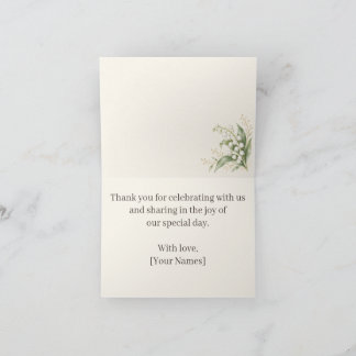 Lily of the Valley Thank You Card Tack Kort