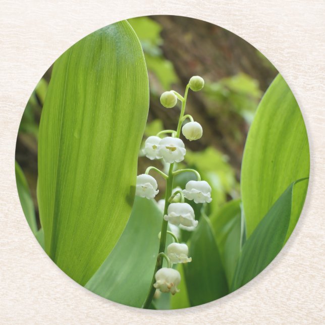 Lily of the Valley Underlägg Papper Rund (Framsidan)