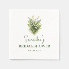Lily of the Valley Vit Blommig Bröllopsdusch Pappersservett
