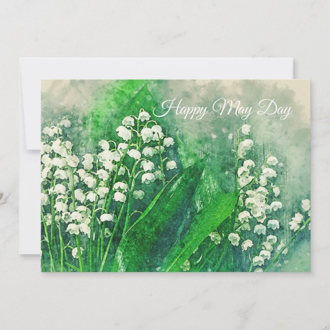 Lily of the Valley Watercolor Card Inbjudningar (Framsida)
