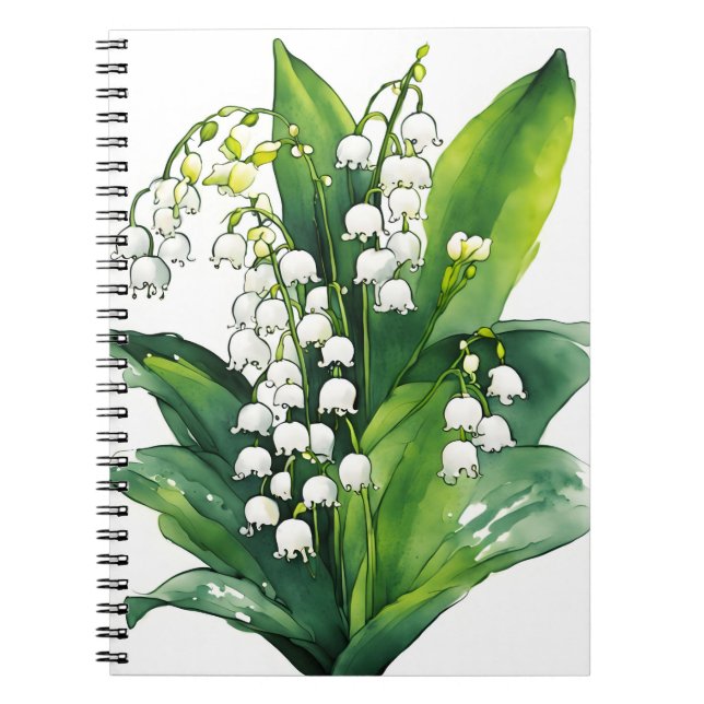 Lily of the Valley - Watercolor flowers Anteckningsbok (Framsidan)