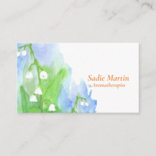 Lily of the Valley Watercolor Flowers Visitkort