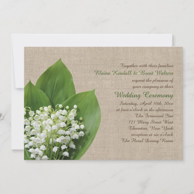 Lily of the Valley Wedding-filmens sammanbrott Inbjudningar (Framsida)