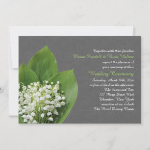 Lily of the Valley Wedding Investigation grått bur Inbjudningar