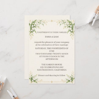 Lily of the Valley Wedding Invitation Inbjudningar