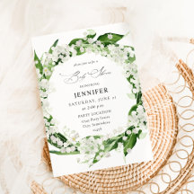 Lily of the Valley White Blommigt Baby Shower