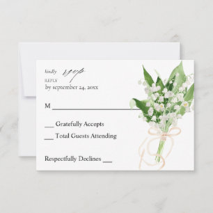 Lily of the Valley White Blommigt on Meal OSA Kort