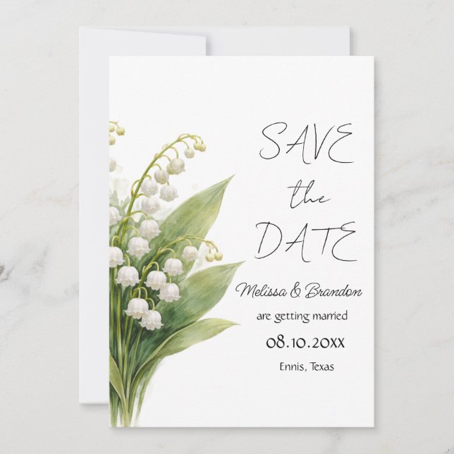 Lily of The Valley White Floral Spring Wedding  Inbjudningar (Framsida)