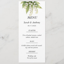 Lily of the Valley White Floral Wedding Food  Meny